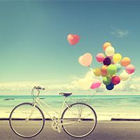 Bicycle with balloons